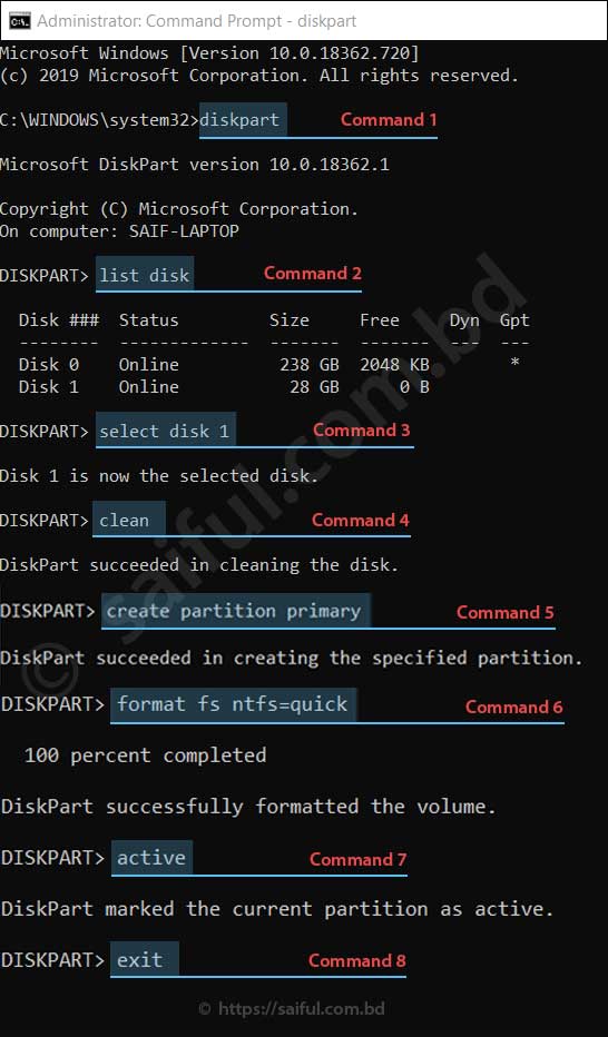 how to make a pen drive bootable by cmd command list